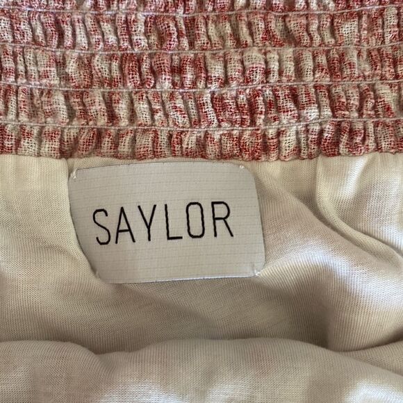 Saylor Red and White Blouson Blossom Mini Dress Size Small - Picture 7 of 12